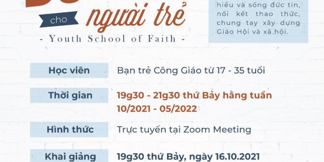 Thông Báo Tuyển Sinh “Trường Học Đức Tin Cho Người Trẻ - YOSF” 2021 -2022