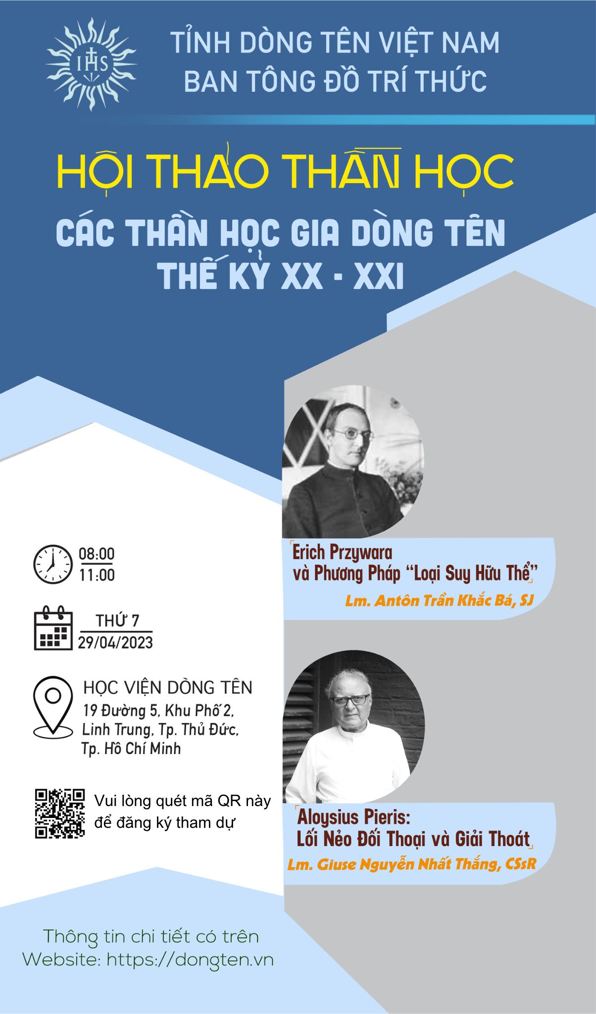Thông báo - Hội thảo thần học: "Các thần học gia Dòng Tên thế kỷ XX-XXI" Thông báo - Hội thảo thần học: "Các thần học gia Dòng Tên thế kỷ XX-XXI"