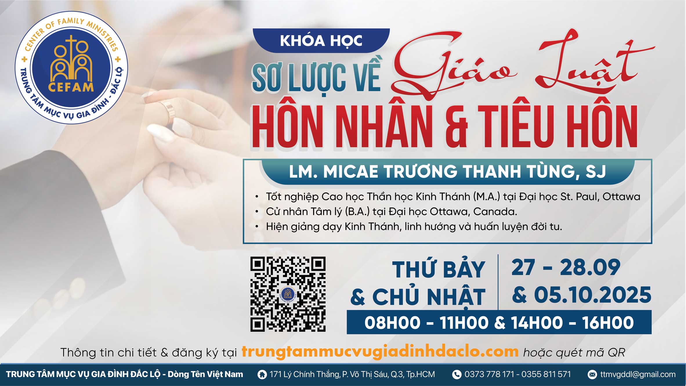 Khóa học: "Sơ lược về Giáo luật Hôn nhân và Tiêu hôn" Khóa học: "Sơ lược về Giáo luật Hôn nhân và Tiêu hôn"