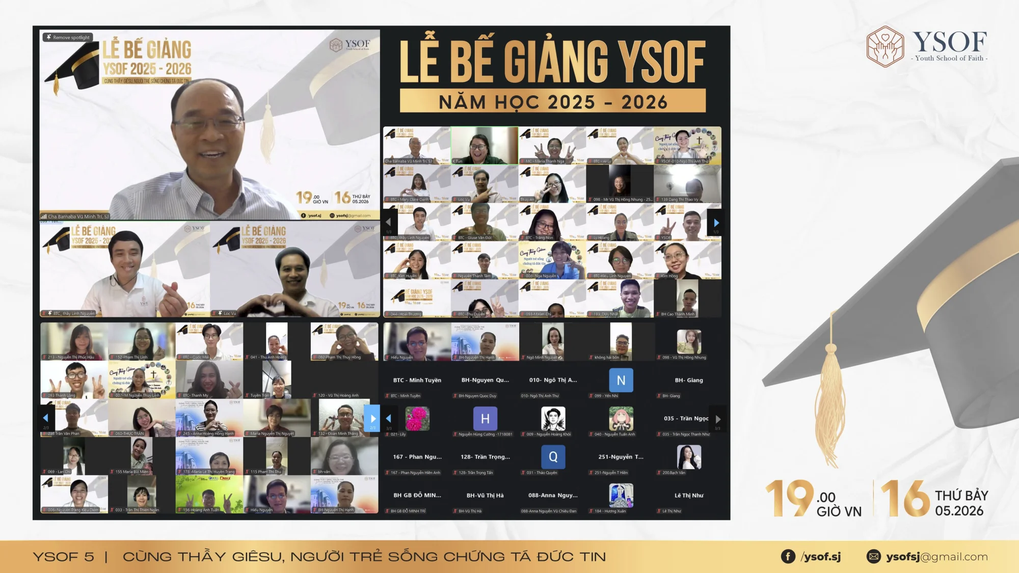 Lễ Bế giảng Trường học Đức Tin cho Người Trẻ YSOF 2025 - 2026 Lễ Bế giảng Trường học Đức Tin cho Người Trẻ YSOF 2025 - 2026
