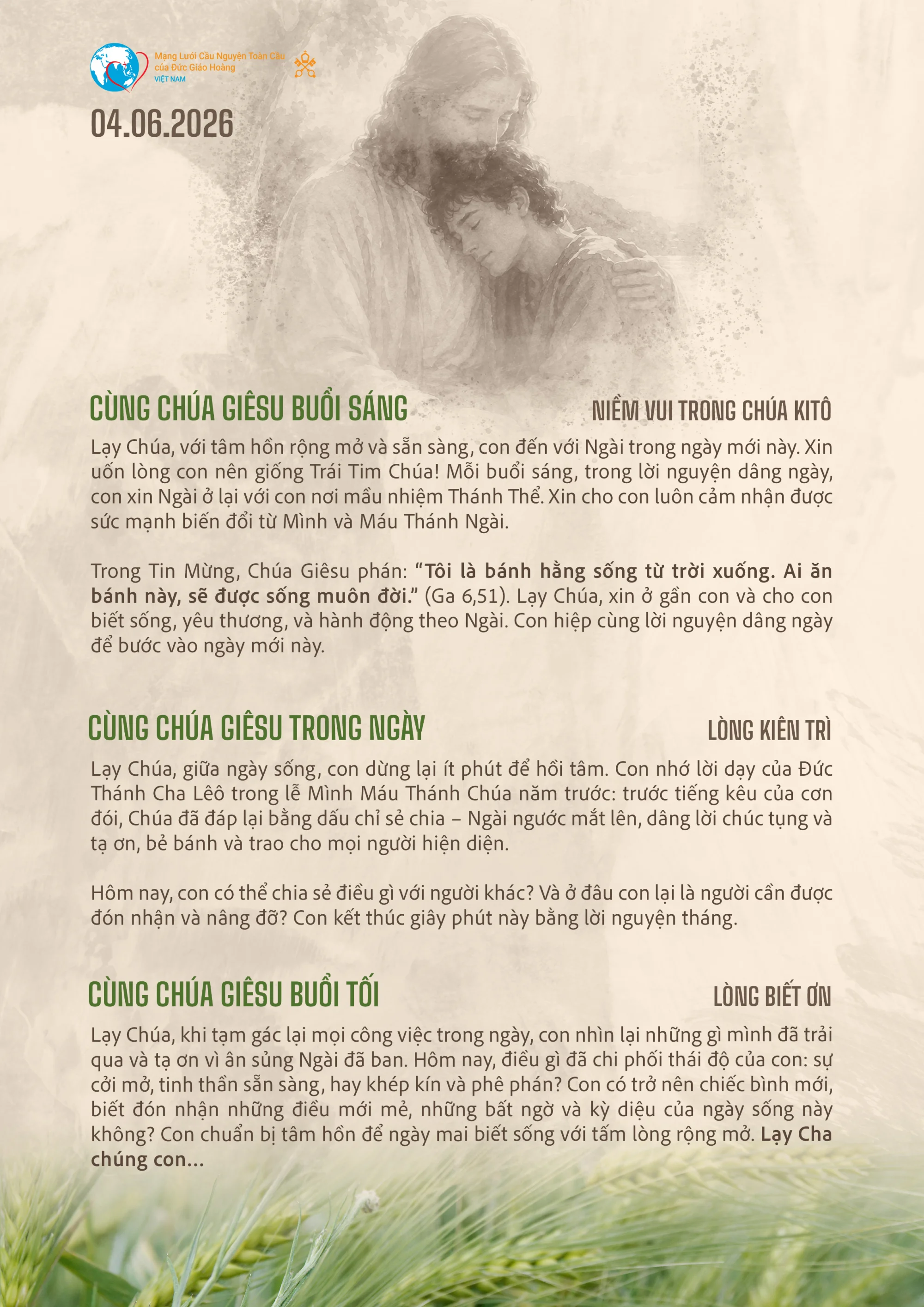 Tông Đồ Cầu Nguyện, 04-06-2026 Tông Đồ Cầu Nguyện, 04-06-2026