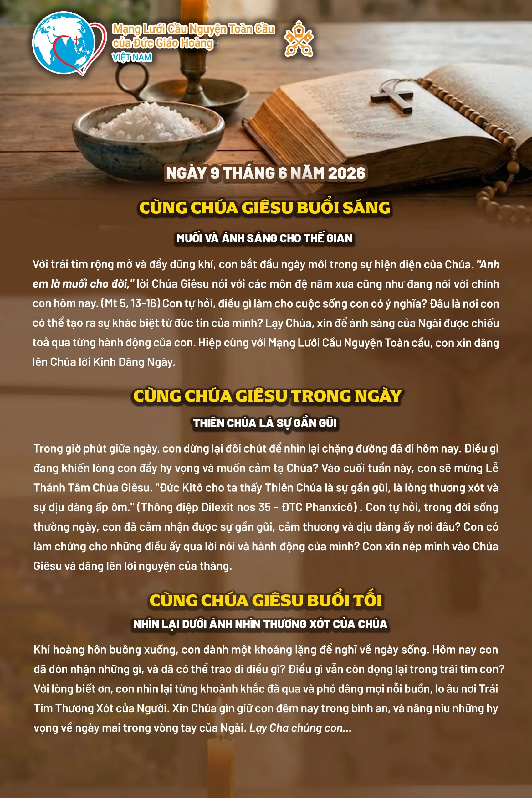 Tông Đồ Cầu Nguyện, 09-06-2026 Tông Đồ Cầu Nguyện, 09-06-2026