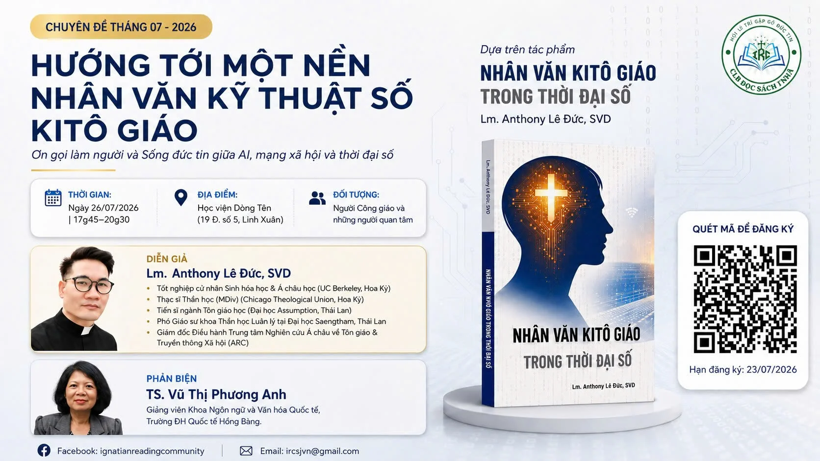 CLB Đọc Sách I Nhã - Chuyên đề: Hướng tới một nền Nhân văn Kỹ thuật số Kitô giáo CLB Đọc Sách I Nhã - Chuyên đề: Hướng tới một nền Nhân văn Kỹ thuật số Kitô giáo
